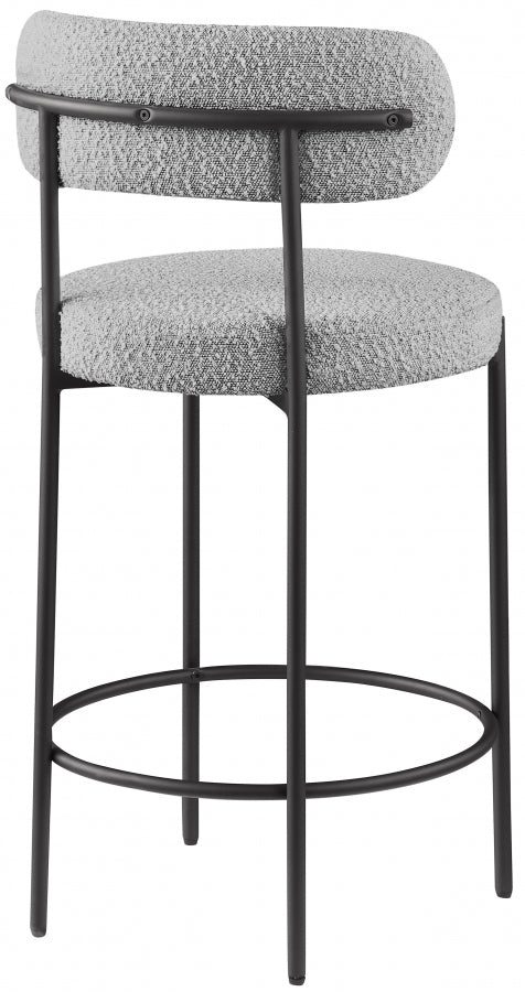 Grey Beacon Boucle Fabric Bar / Counter Stools, Set of 2 from Meridian - Luna Furniture