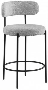 Grey Beacon Boucle Fabric Bar / Counter Stools, Set of 2 from Meridian - Luna Furniture