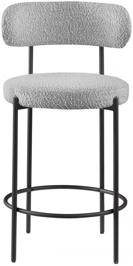 Grey Beacon Boucle Fabric Bar / Counter Stools, Set of 2 from Meridian - Luna Furniture