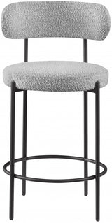 Grey Beacon Boucle Fabric Bar / Counter Stools, Set of 2 from Meridian - Luna Furniture