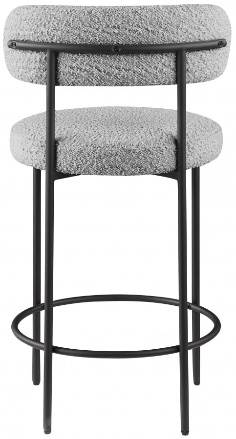 Grey Beacon Boucle Fabric Bar / Counter Stools, Set of 2 from Meridian - Luna Furniture