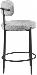 Grey Beacon Boucle Fabric Bar / Counter Stools, Set of 2 from Meridian - Luna Furniture