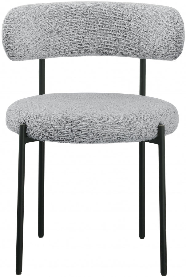 Beacon Grey Boucle Fabric Dining Chair, Set of 2 from Meridian - Luna Furniture