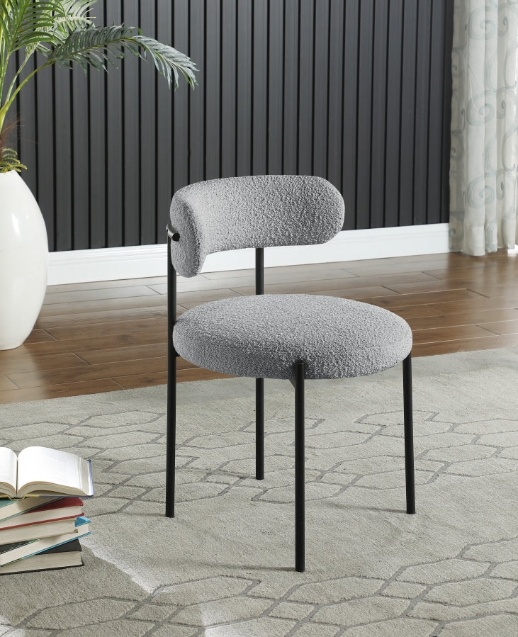 Beacon Grey Boucle Fabric Dining Chair, Set of 2 from Meridian - Luna Furniture