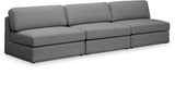 Beckham Grey Linen Textured Modular 114" Sofa from Meridian - Luna Furniture