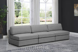 Beckham Grey Linen Textured Modular 114" Sofa from Meridian - Luna Furniture