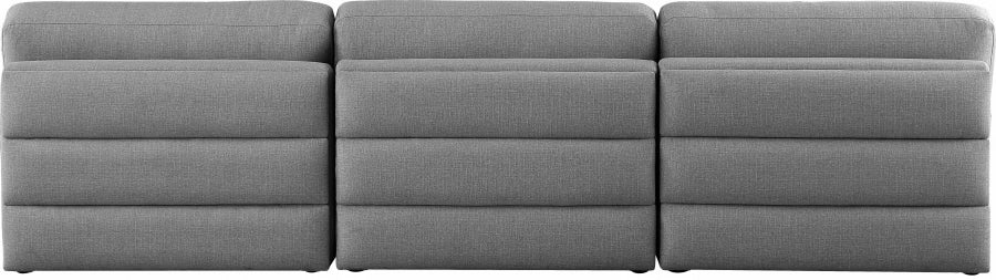 Beckham Grey Linen Textured Modular 114" Sofa from Meridian - Luna Furniture