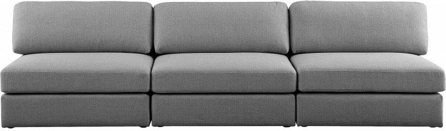 Beckham Grey Linen Textured Modular 114" Sofa from Meridian - Luna Furniture