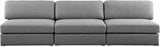 Beckham Grey Linen Textured Modular 114" Sofa from Meridian - Luna Furniture