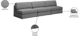 Beckham Grey Linen Textured Modular 114" Sofa from Meridian - Luna Furniture