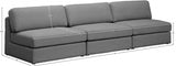 Beckham Grey Linen Textured Modular 114" Sofa from Meridian - Luna Furniture