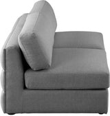 Beckham Grey Linen Textured Modular 76" Loveseat from Meridian - Luna Furniture