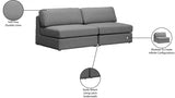 Beckham Grey Linen Textured Modular 76" Loveseat from Meridian - Luna Furniture