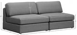 Beckham Grey Linen Textured Modular 76" Loveseat from Meridian - Luna Furniture