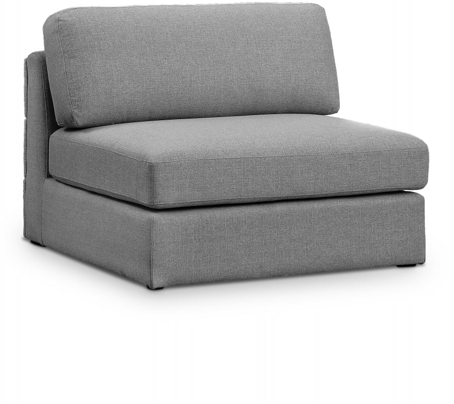 Beckham Grey Linen Textured Modular Armless Chair from Meridian - Luna Furniture