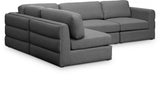 Beckham Grey Linen Textured Modular Sectional from Meridian - Luna Furniture