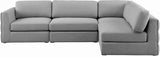 Beckham Grey Linen Textured Modular Sectional from Meridian - Luna Furniture