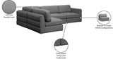 Beckham Grey Linen Textured Modular Sectional from Meridian - Luna Furniture