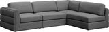 Beckham Grey Linen Textured Modular Sectional from Meridian - Luna Furniture