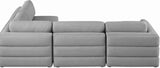 Beckham Grey Linen Textured Modular Sectional from Meridian - Luna Furniture