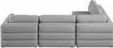 Beckham Grey Linen Textured Modular Sectional from Meridian - Luna Furniture