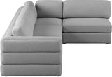 Beckham Grey Linen Textured Modular Sectional from Meridian - Luna Furniture