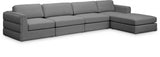 Beckham Grey Linen Textured Modular Sectional from Meridian - Luna Furniture