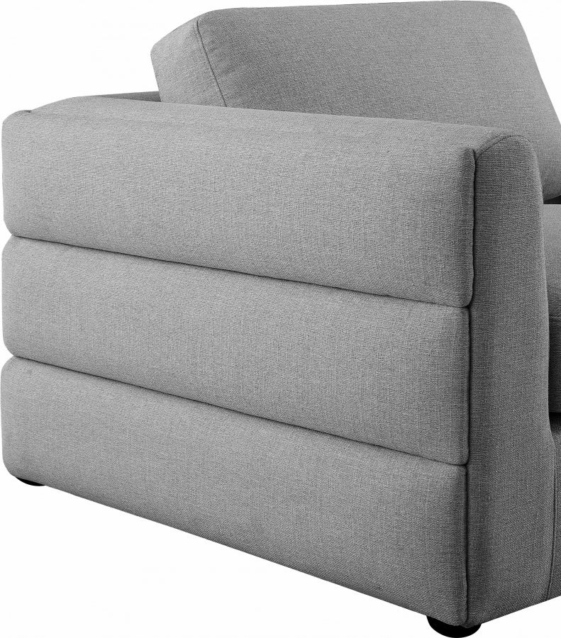 Beckham Grey Linen Textured Modular Sectional from Meridian - Luna Furniture