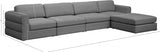 Beckham Grey Linen Textured Modular Sectional from Meridian - Luna Furniture