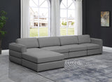 Beckham Grey Linen Textured Modular Sectional from Meridian - Luna Furniture