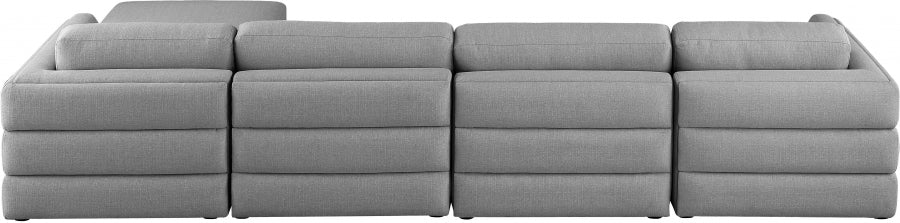 Beckham Grey Linen Textured Modular Sectional from Meridian - Luna Furniture