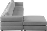 Beckham Grey Linen Textured Modular Sectional from Meridian - Luna Furniture