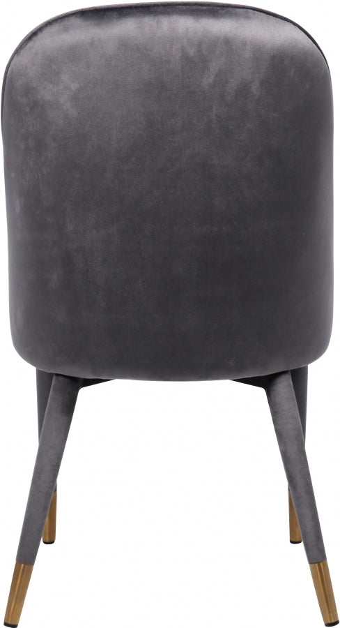 Belle Grey Velvet Dining Chair, Set of 2 from Meridian - Luna Furniture