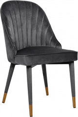 Belle Grey Velvet Dining Chair, Set of 2 from Meridian - Luna Furniture