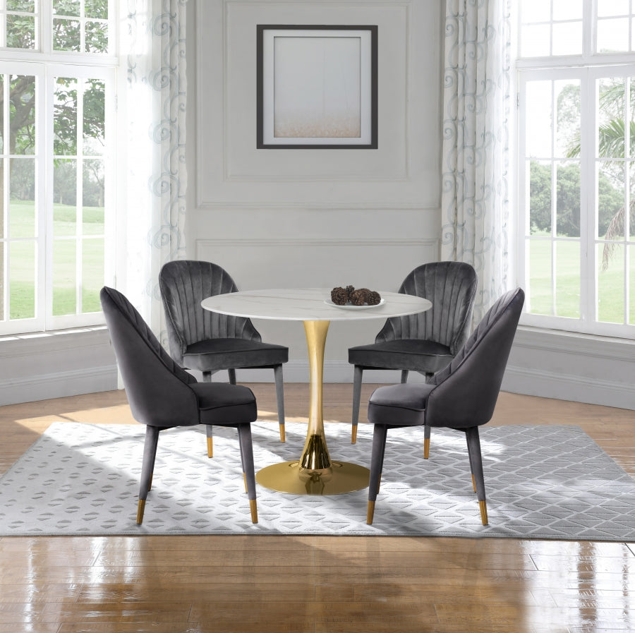 Belle Grey Velvet Dining Chair, Set of 2 from Meridian - Luna Furniture