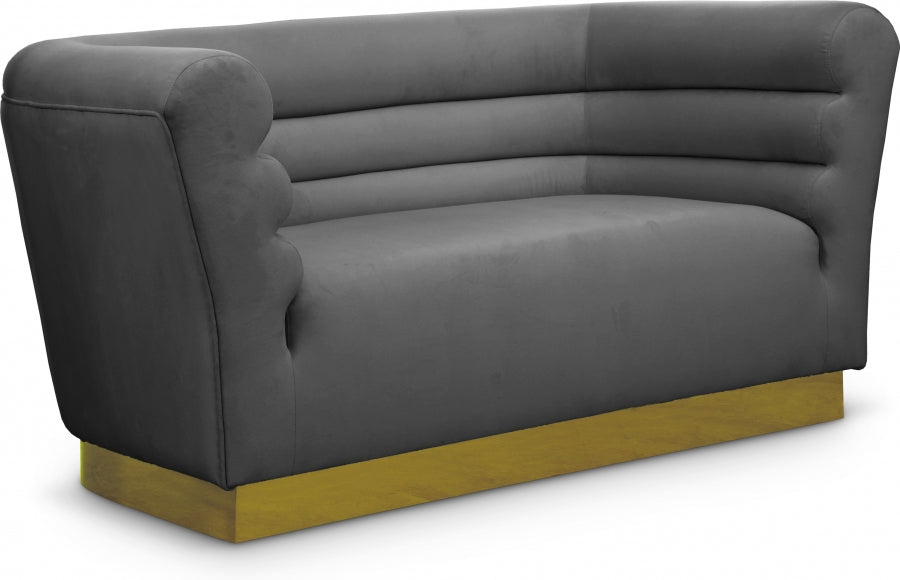 Bellini Grey Velvet Loveseat from Meridian - Luna Furniture