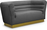 Bellini Grey Velvet Loveseat from Meridian - Luna Furniture