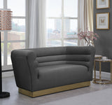 Bellini Grey Velvet Loveseat from Meridian - Luna Furniture