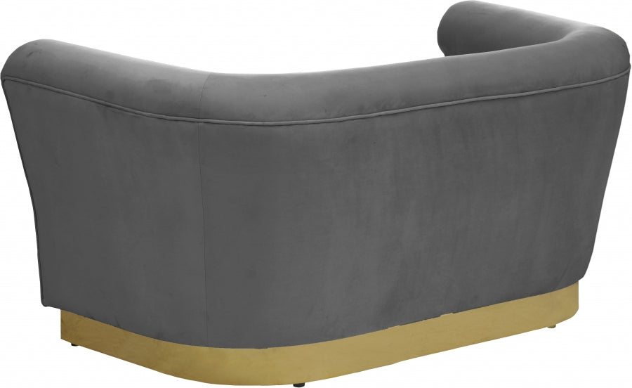 Bellini Grey Velvet Loveseat from Meridian - Luna Furniture