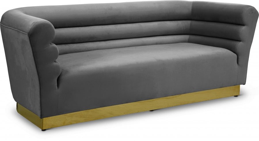 Bellini Grey Velvet Sofa from Meridian - Luna Furniture