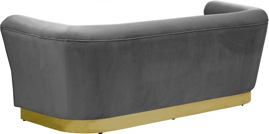 Bellini Grey Velvet Sofa from Meridian - Luna Furniture