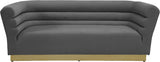 Bellini Grey Velvet Sofa from Meridian - Luna Furniture