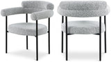 Blake Grey Boucle Fabric Dining Chair, Set of 2 from Meridian - Luna Furniture