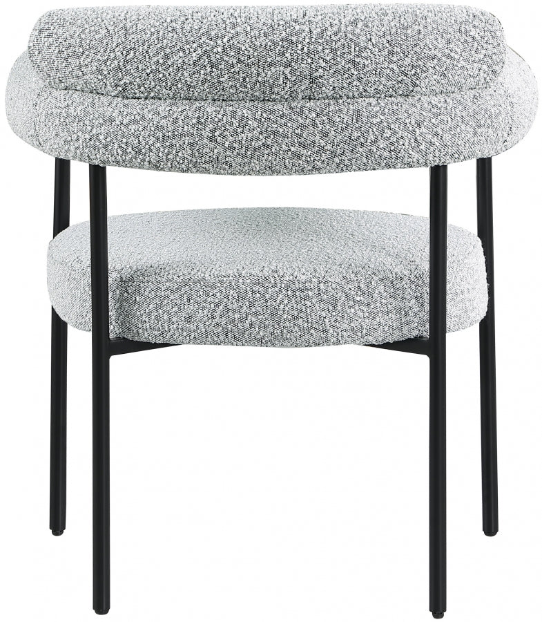 Blake Grey Boucle Fabric Dining Chair, Set of 2 from Meridian - Luna Furniture