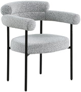 Blake Grey Boucle Fabric Dining Chair, Set of 2 from Meridian - Luna Furniture