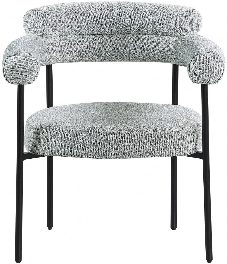 Blake Grey Boucle Fabric Dining Chair, Set of 2 from Meridian - Luna Furniture