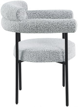 Blake Grey Boucle Fabric Dining Chair, Set of 2 from Meridian - Luna Furniture