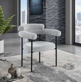 Blake Grey Boucle Fabric Dining Chair, Set of 2 from Meridian - Luna Furniture