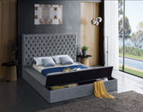 Bliss Grey Velvet King Bed from Meridian - Luna Furniture