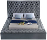 Bliss Grey Velvet King Bed from Meridian - Luna Furniture